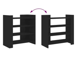 Aparador de madera de ingeniería negro 73,5x35x75 cm