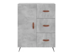Aparador de madera de ingeniería gris hormigón 69,5x34x90 cm