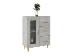 Aparador de madera de ingeniería gris hormigón 69,5x34x90 cm ES56367