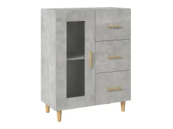 Aparador de madera de ingeniería gris hormigón 69,5x34x90 cm ES56367