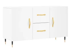 Aparador de madera de ingeniería blanco 100x36x60 cm ES44128
