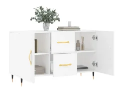 Aparador de madera de ingeniería blanco 100x36x60 cm ES44128