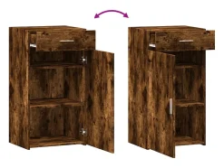 Aparador de madera de ingeniería roble ahumado 50x42,5x93 cm