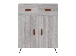 Aparador de madera de ingeniería gris Sonoma 69,5x34x90 cm
