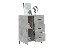 Aparador de madera de ingeniería gris hormigón 69,5x34x90 cm