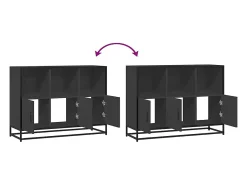 Aparador de madera de ingeniería negro 100x35x76 cm