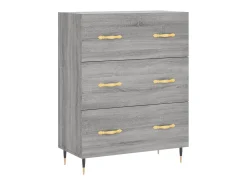 Aparador de madera de ingeniería gris Sonoma 69,5x34x90 cm