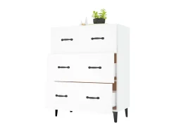 Aparador de madera de ingeniería blanco 69,5x34x90 cm ES96963