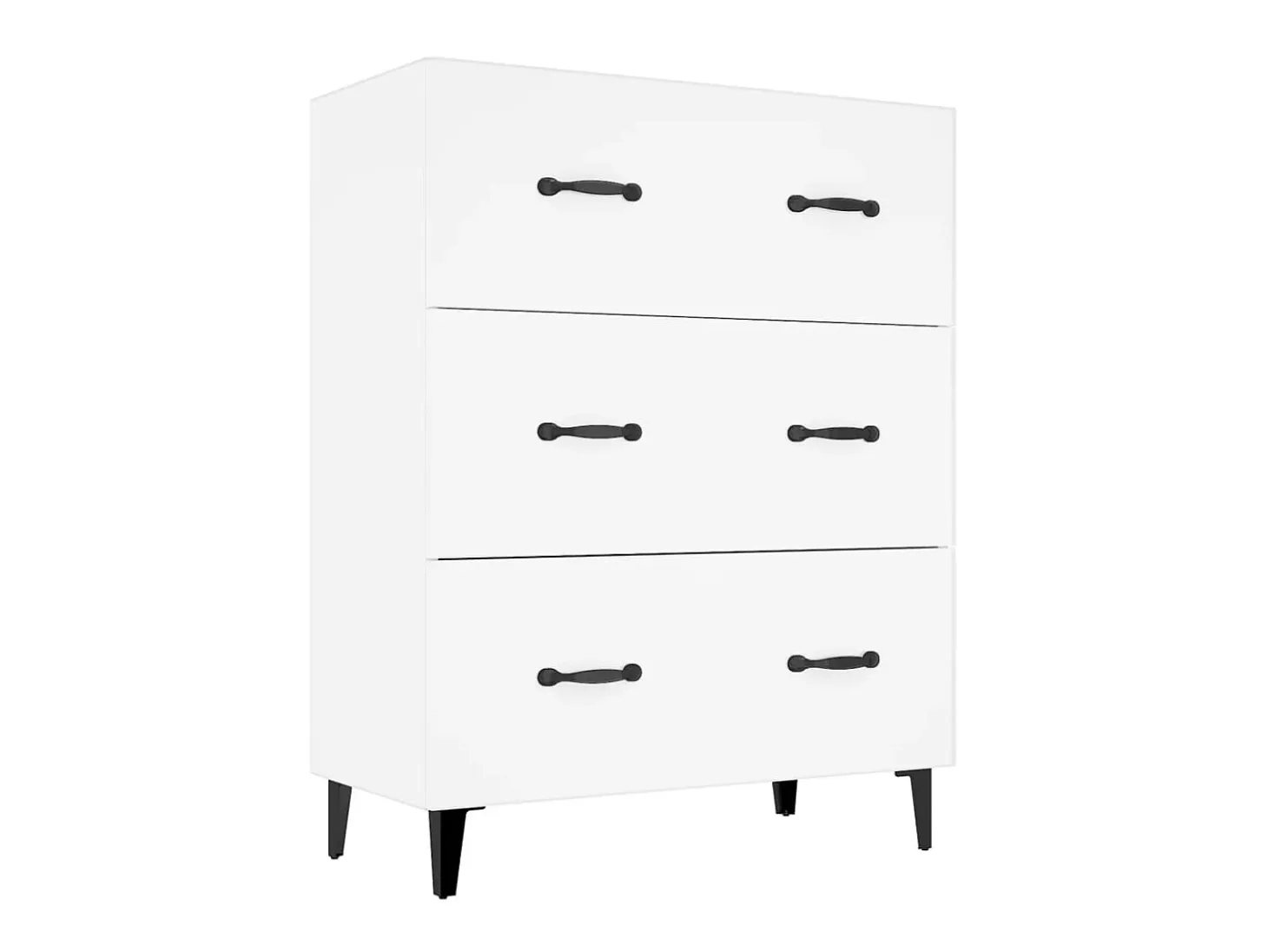 Aparador de madera de ingeniería blanco 69,5x34x90 cm ES96963