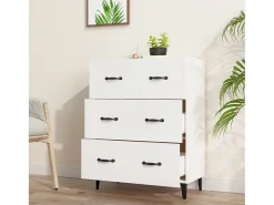 Aparador de madera de ingeniería blanco 69,5x34x90 cm ES96963