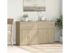 Aparador de madera de ingeniería 2 uds roble Sonoma 60x31x70 cm ES721594