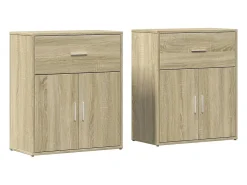 Aparador de madera de ingeniería 2 uds roble Sonoma 60x31x70 cm ES721594