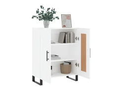 Aparador de madera de ingeniería blanco 69,5x34x90 cm ES78587