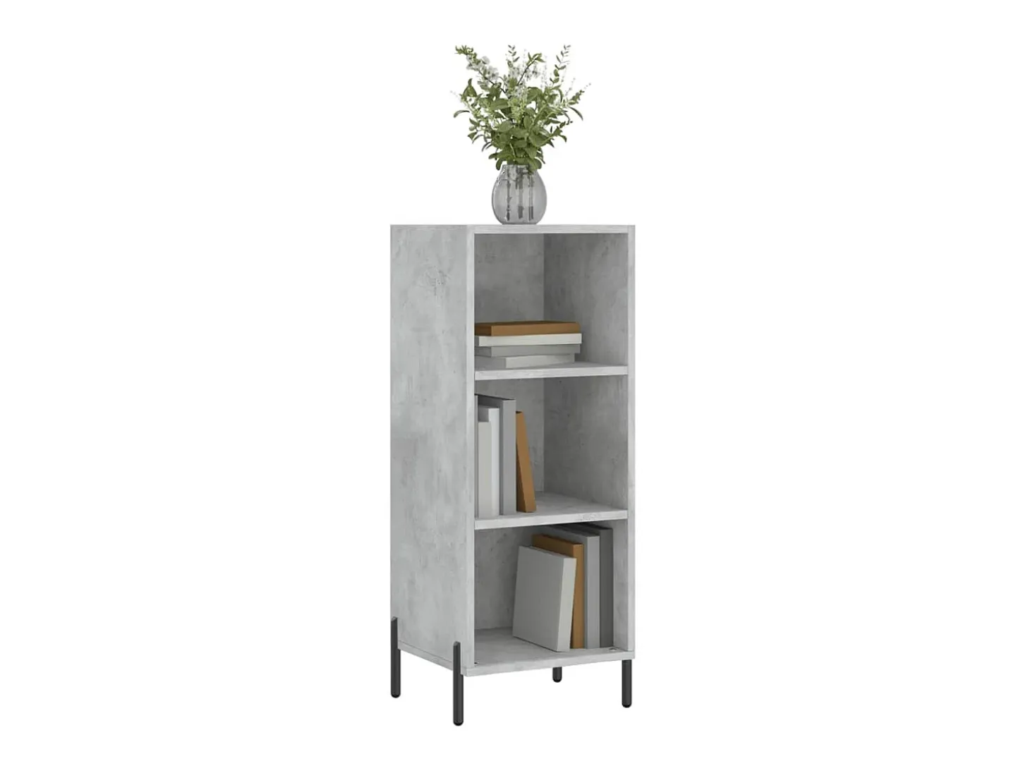 Aparador de madera de ingeniería gris hormigón 34,5x32,5x90 cm ES28548