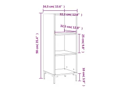 Aparador de madera de ingeniería marrón roble 34,5x32,5x90 cm