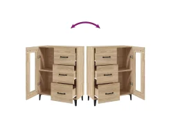 Aparador de madera de ingeniería roble Sonoma 69,5x34x90 cm