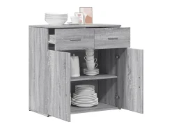 Aparador de madera de ingeniería gris Sonoma 79x38x80 cm ES190916