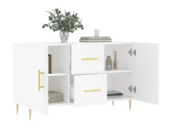 Aparador de madera de ingeniería blanco 100x36x60 cm ES28179