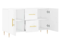 Aparador de madera de ingeniería blanco 100x36x60 cm ES28179