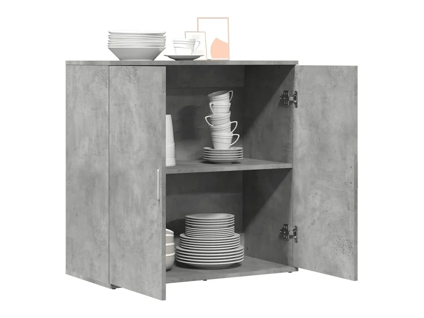 Aparador de madera de ingeniería gris hormigón 79x38x80 cm ES242408
