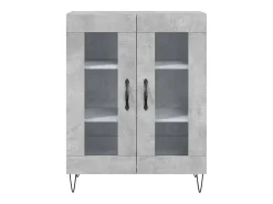 Aparador de madera de ingeniería gris hormigón 69,5x34x90 cm
