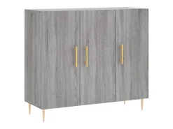 Aparador de madera de ingeniería gris Sonoma 90x34x80 cm