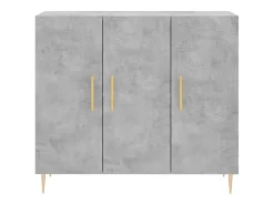 Aparador de madera de ingeniería gris hormigón 90x34x80 cm