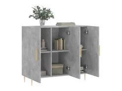 Aparador de madera de ingeniería gris hormigón 90x34x80 cm