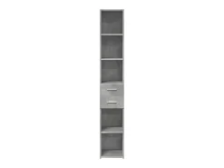 Aparador de madera de ingeniería gris hormigón 30x42,5x185 cm