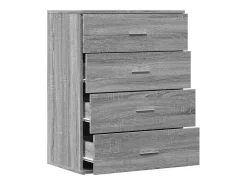 Aparador de madera de ingeniería gris Sonoma 60x39x80 cm