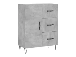 Aparador de madera de ingeniería gris hormigón 69,5x34x90 cm ES90753