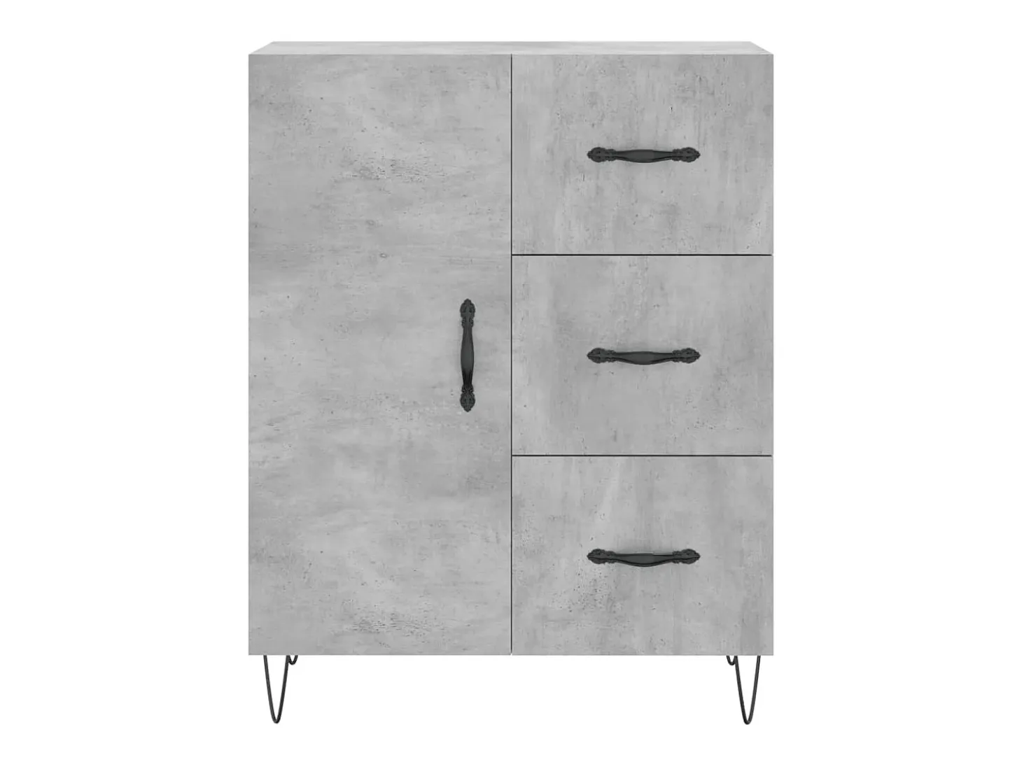 Aparador de madera de ingeniería gris hormigón 69,5x34x90 cm ES90753
