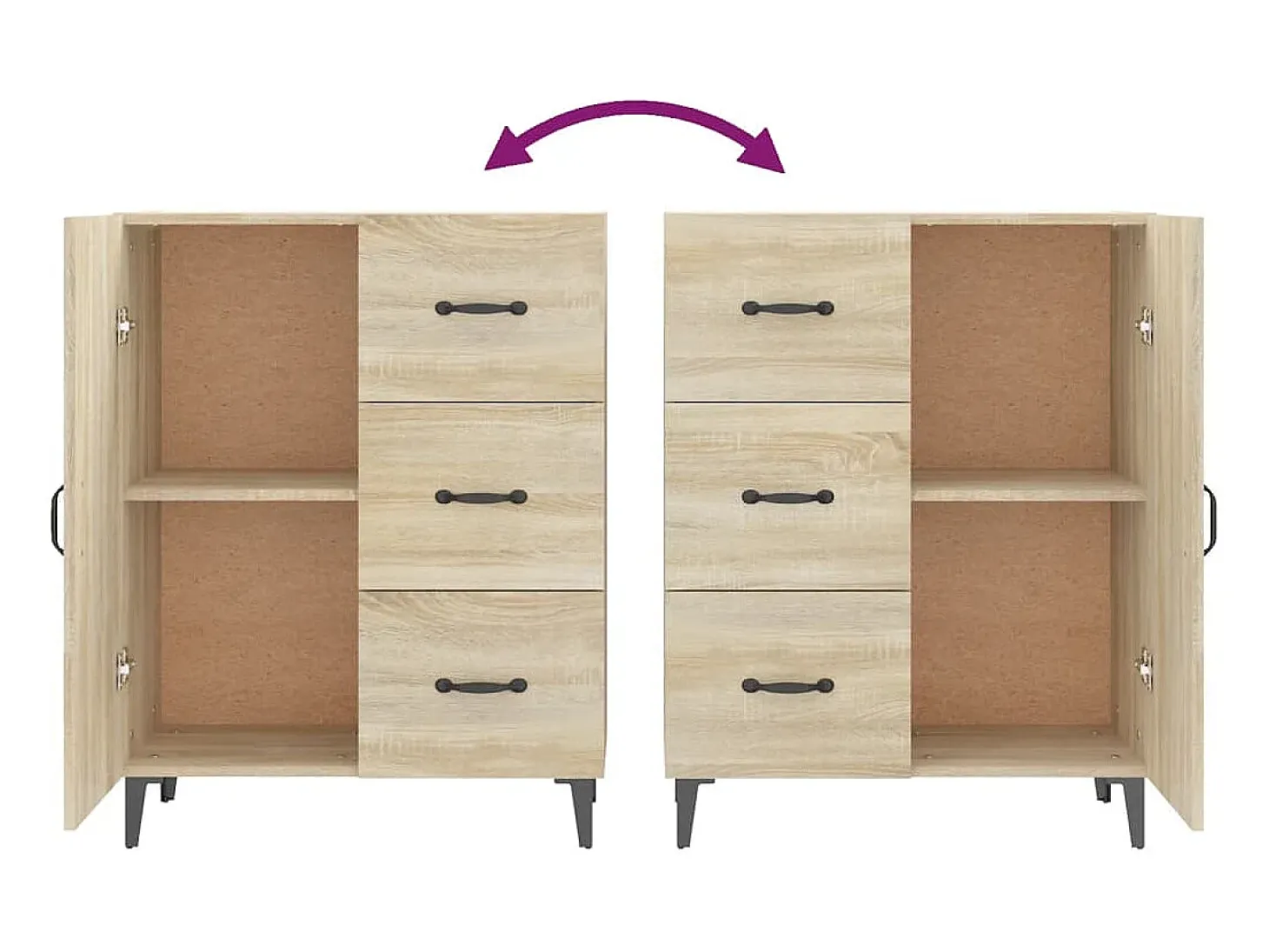 Aparador de madera de ingeniería roble Sonoma 69,5x34x90 cm