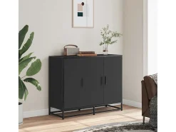 Aparador de madera de ingeniería negro 94x35x76 cm