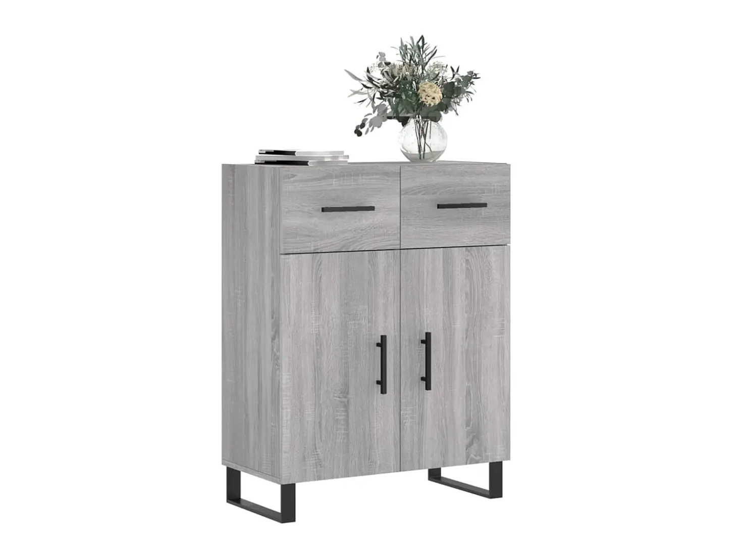 Aparador de madera de ingeniería gris Sonoma 69,5x34x90 cm ES55576
