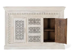 Aparador de madera de mango blanco envejecido