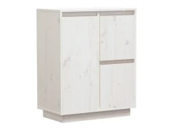 Aparador de madera maciza de pino blanco 60x34x75 cm ES109277