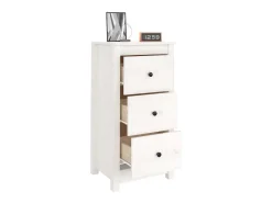 Aparador de madera maciza de pino blanco 40x35x80 cm