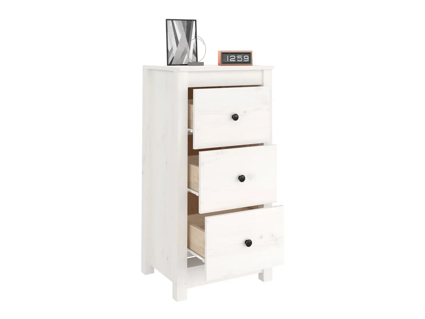 Aparador de madera maciza de pino blanco 40x35x80 cm