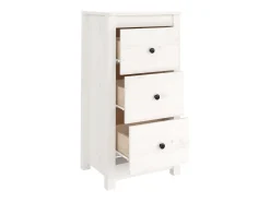 Aparador de madera maciza de pino blanco 40x35x80 cm