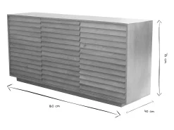 Aparador de madera maciza de mangos 3 puertas L160 cm MATCHA