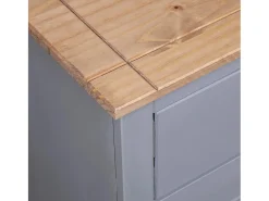Aparador de madera maciza pino estilo Panamá gris 135x40x80 cm