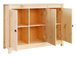 Aparador de madera maciza de pino 110x35x74 cm