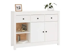 Aparador de madera maciza de pino blanco 100x35x74 cm