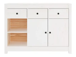 Aparador de madera maciza de pino blanco 100x35x74 cm