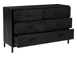 Aparador de madera maciza de pino negro 110x35x70 cm