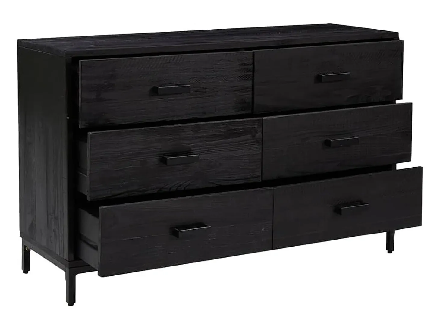 Aparador de madera maciza de pino negro 110x35x70 cm