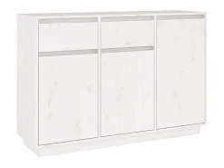 Aparador de madera maciza de pino blanco 110x34x75 cm ES81960