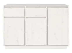 Aparador de madera maciza de pino blanco 110x34x75 cm ES81960