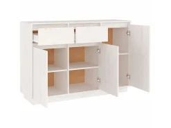 Aparador de madera maciza de pino blanco 110x34x75 cm ES81960